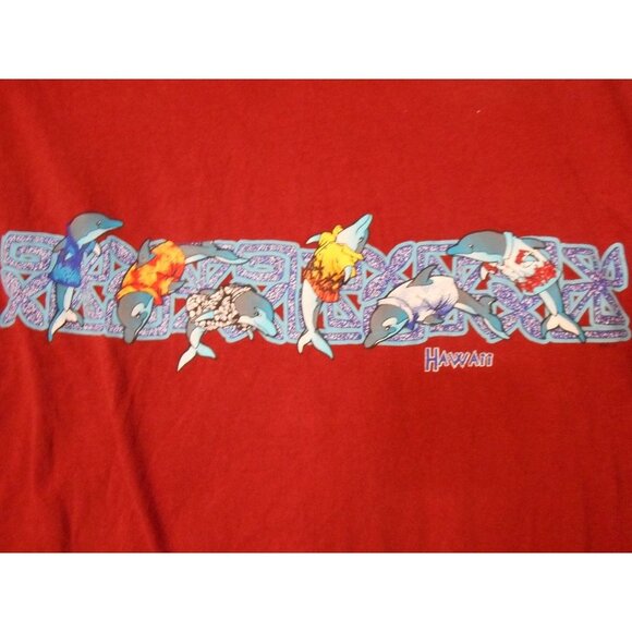 Unknown Other - Vintage Single Stitch Hawaii Dolphin Graphic Location T-Shirt Maroon